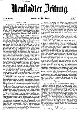 Neustadter Zeitung Samstag 22. August 1857