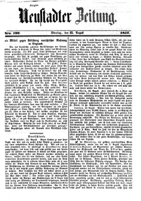 Neustadter Zeitung Dienstag 25. August 1857