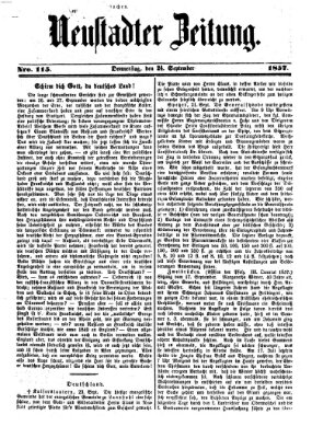 Neustadter Zeitung Donnerstag 24. September 1857