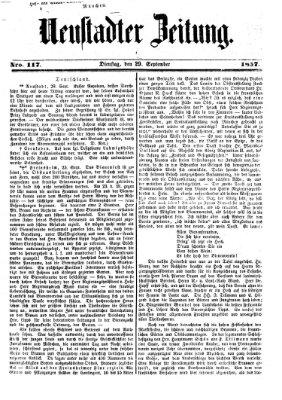 Neustadter Zeitung Dienstag 29. September 1857