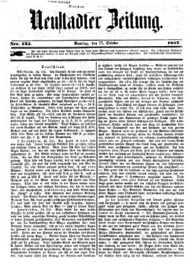 Neustadter Zeitung Samstag 17. Oktober 1857