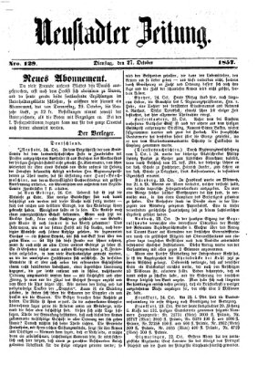 Neustadter Zeitung Dienstag 27. Oktober 1857