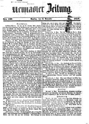 Neustadter Zeitung Samstag 14. November 1857