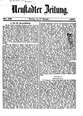 Neustadter Zeitung Dienstag 17. November 1857