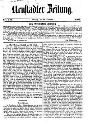 Neustadter Zeitung Dienstag 22. Dezember 1857