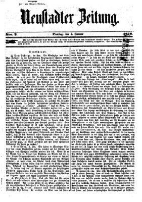 Neustadter Zeitung Dienstag 5. Januar 1858