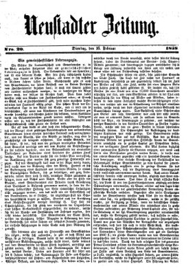 Neustadter Zeitung Dienstag 16. Februar 1858