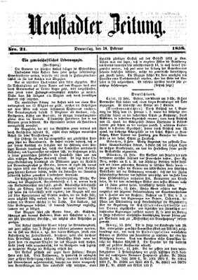 Neustadter Zeitung Donnerstag 18. Februar 1858