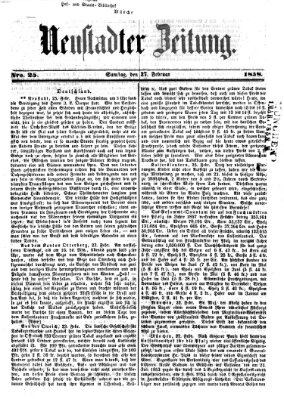 Neustadter Zeitung Samstag 27. Februar 1858