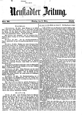 Neustadter Zeitung Dienstag 2. März 1858