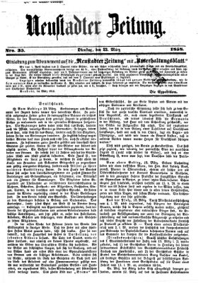 Neustadter Zeitung Dienstag 23. März 1858