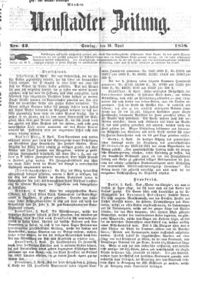 Neustadter Zeitung Samstag 10. April 1858