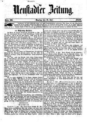 Neustadter Zeitung Samstag 10. Juli 1858