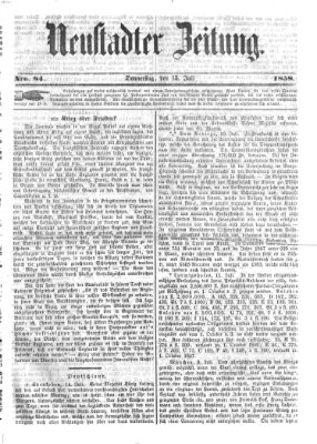 Neustadter Zeitung Donnerstag 15. Juli 1858