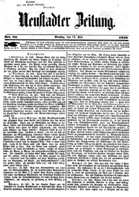 Neustadter Zeitung Samstag 17. Juli 1858