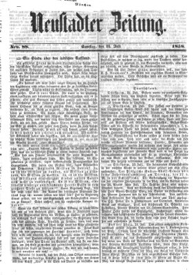 Neustadter Zeitung Samstag 24. Juli 1858