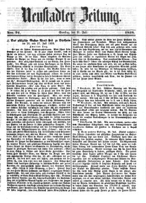 Neustadter Zeitung Samstag 31. Juli 1858