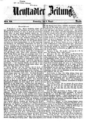 Neustadter Zeitung Donnerstag 5. August 1858