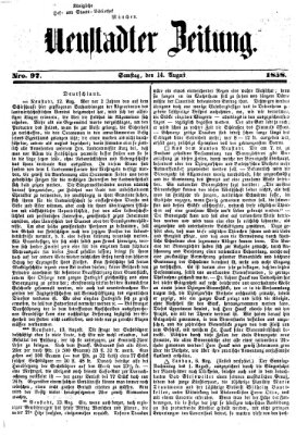 Neustadter Zeitung Samstag 14. August 1858