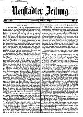 Neustadter Zeitung Donnerstag 26. August 1858