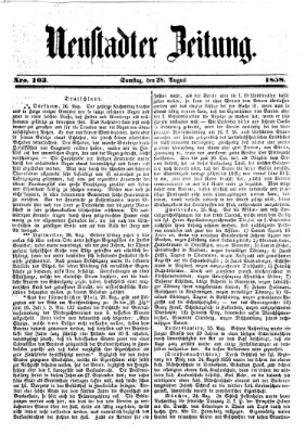 Neustadter Zeitung Samstag 28. August 1858