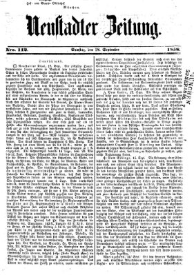 Neustadter Zeitung Samstag 18. September 1858