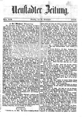 Neustadter Zeitung Dienstag 21. September 1858