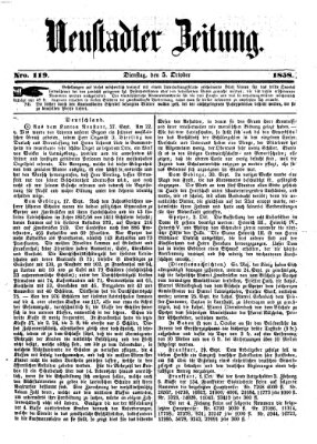 Neustadter Zeitung Dienstag 5. Oktober 1858