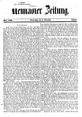 Neustadter Zeitung Donnerstag 4. November 1858