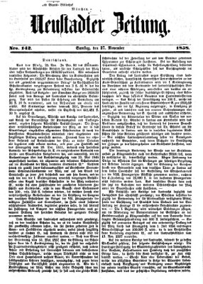 Neustadter Zeitung Samstag 27. November 1858