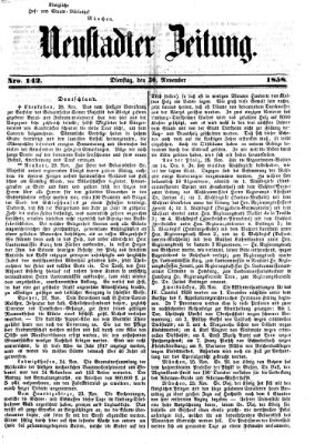 Neustadter Zeitung Dienstag 30. November 1858