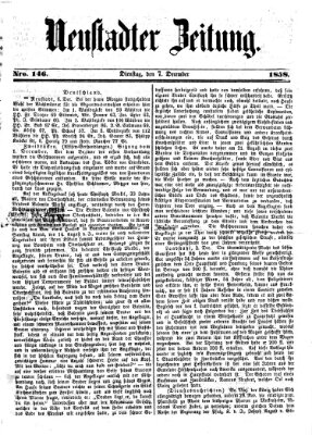 Neustadter Zeitung Dienstag 7. Dezember 1858