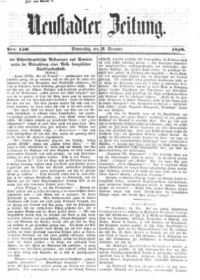 Neustadter Zeitung Donnerstag 16. Dezember 1858