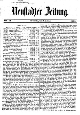 Neustadter Zeitung Donnerstag 10. Februar 1859