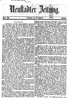 Neustadter Zeitung Dienstag 15. Februar 1859