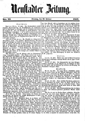 Neustadter Zeitung Dienstag 22. Februar 1859