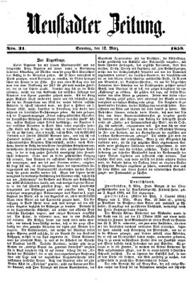 Neustadter Zeitung Samstag 12. März 1859