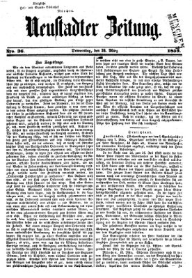 Neustadter Zeitung Donnerstag 24. März 1859