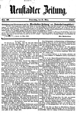 Neustadter Zeitung Donnerstag 31. März 1859