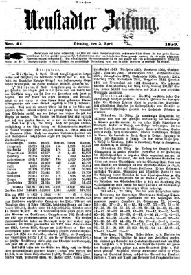 Neustadter Zeitung Dienstag 5. April 1859