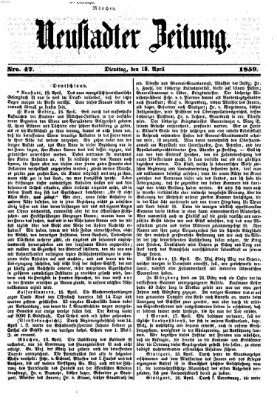 Neustadter Zeitung Dienstag 19. April 1859