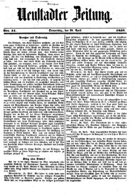 Neustadter Zeitung Donnerstag 28. April 1859