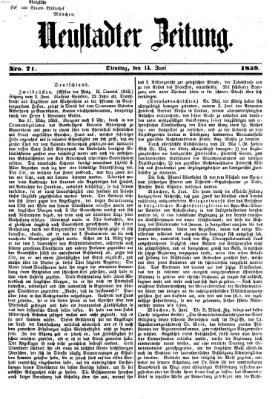 Neustadter Zeitung Dienstag 14. Juni 1859