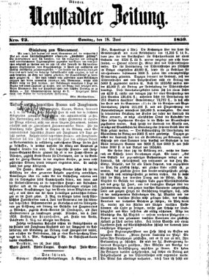 Neustadter Zeitung Samstag 18. Juni 1859