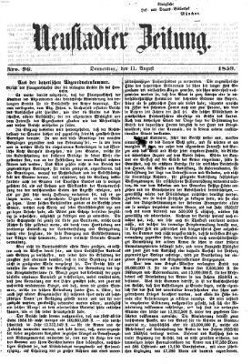 Neustadter Zeitung Donnerstag 11. August 1859