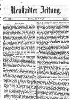 Neustadter Zeitung Dienstag 30. August 1859