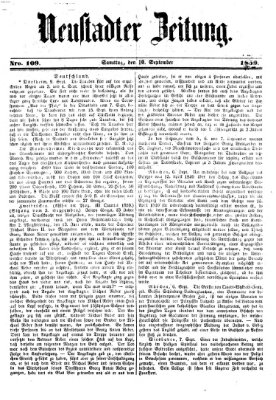 Neustadter Zeitung Samstag 10. September 1859