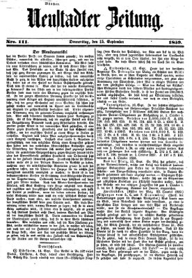 Neustadter Zeitung Donnerstag 15. September 1859