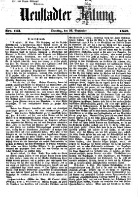 Neustadter Zeitung Dienstag 20. September 1859