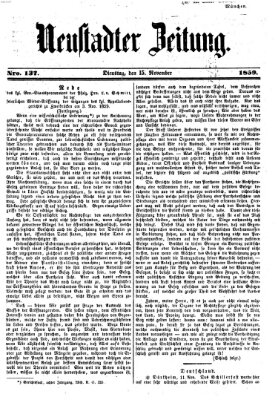 Neustadter Zeitung Dienstag 15. November 1859